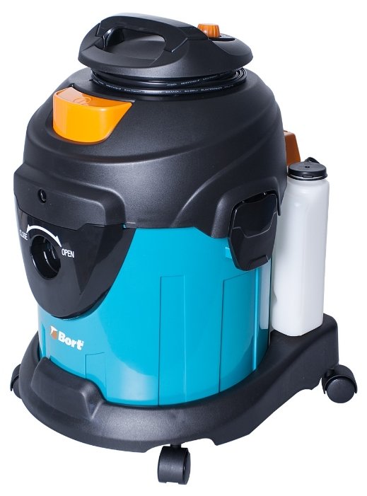 

Строительный пылесос Bort BSS-1415-W, сетевой, 1.4 кВт, влажная, сухая уборка, объем пылесборника 15 л, мешок, диаметр шланга 3.2 см, длина шланга 2 м, 7.6 кг (91272263), BSS-1415-W