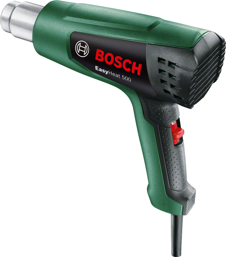 Фен строительный BOSCH EasyHeat 500, сетевой, 1600Вт, от 300°C, до 500°C, до 450 л/м (06032A6020)