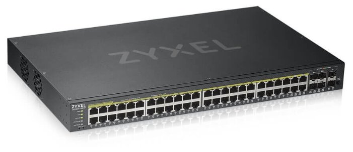 Коммутатор ZYXEL GS1920-48HPv2, управляемый, кол-во портов: 48x1 Гбит/с, combo RJ-45/SFP 6x1 Гбит/с, установка в стойку, PoE (макс. 375Вт) (GS192048HPV2-EU0101F)
