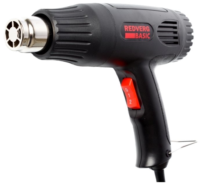 

Фен строительный RedVerg Basic HG2000, сетевой, 2 кВт, от 300°C, до 600°C, до 550 л/м (6622809), Basic HG2000