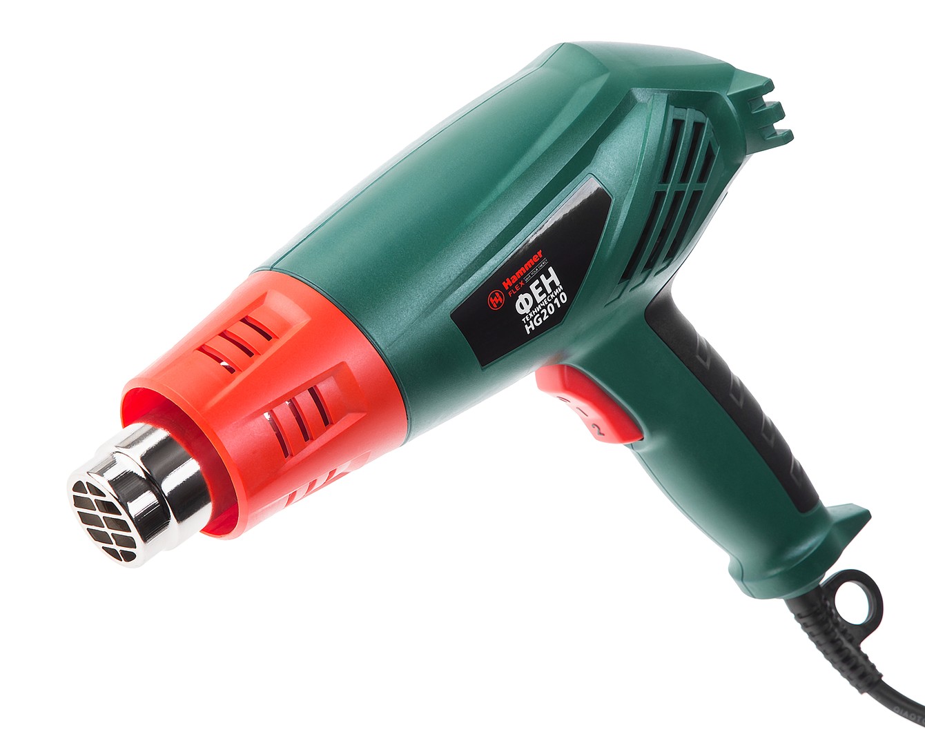 

Фен строительный Hammer Flex HG2010, сетевой, 2.2 кВт, от 350°C, до 600°C, до 500 л/м, HG2010