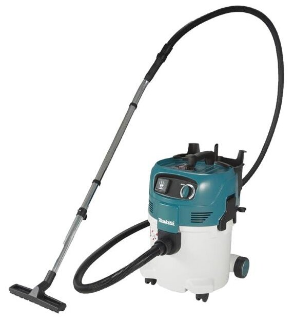 Строительный пылесос Makita VC3012L, сетевой, 1200Вт, влажная, сухая уборка, объем пылесборника 30л, мешок, диаметр шланга 32мм, длина шланга 3.5м, встроенная розетка, 10кг