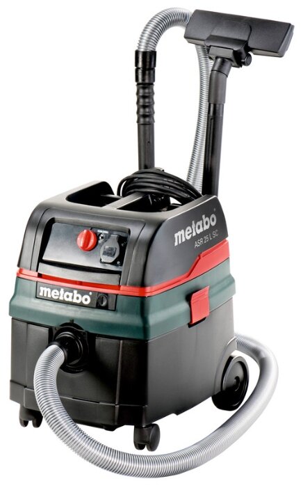 Строительный пылесос Metabo ASR 25 L SC, сетевой, 1400Вт, влажная, сухая уборка, объем пылесборника 25л, мешок, диаметр шланга 35мм, длина шланга 3.2м, встроенная розетка, 11кг (602024000)