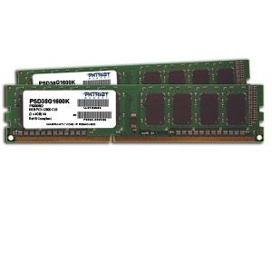 Комплект памяти DDR3 DIMM 8Gb (2x4Gb), 1600MHz Patriot Memory (PSD38G1600K)