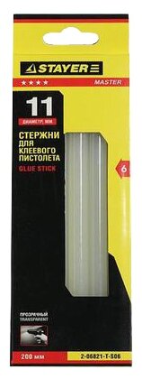 Клеевые стержни Stayer 1.1 см x 20 см, прозрачный