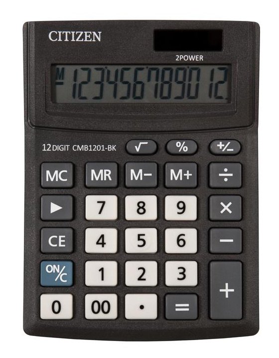 Калькулятор настольный Citizen SD-212/CMB1201BK, 12-разрядный, однострочный экран, черный