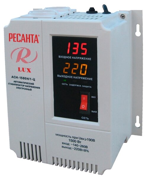 

Стабилизатор напряжения Ресанта АСН-1500Н/1-Ц, 1500 VA, 1.5 кВт, EURO, серый (63/6/20), АСН-1500Н/1-Ц