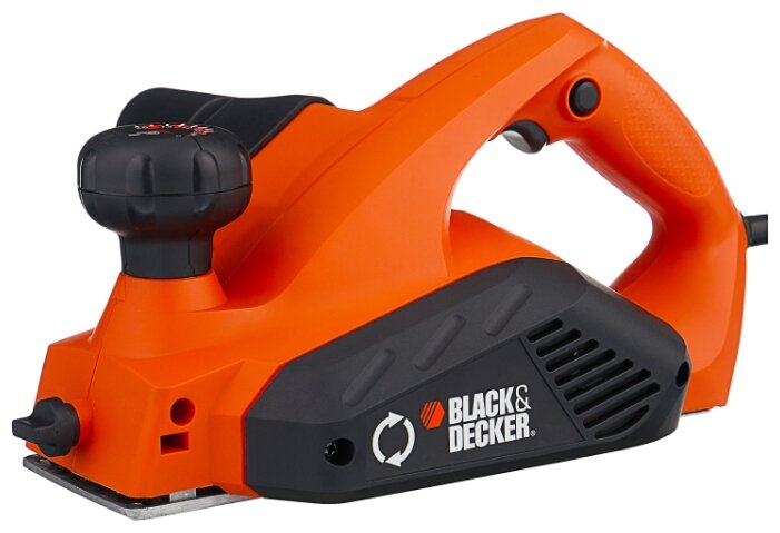 Электрорубанок BLACK+DECKER KW712-XK, 650Вт, 17000 об/мин, сетевой, глубина строгания 2мм, глубина выборки паза до 8мм, ширина строгания 82мм, 3кг