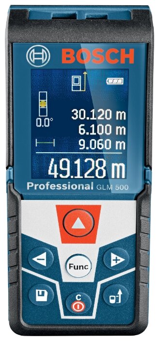 Дальномер лазерный, от 5см, до 50м, точность до 1.5мм, батарейки, BOSCH Professional GLM 500 (0601072H00)