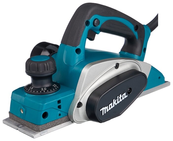 Электрорубанок Makita KP0800X1, 620Вт, 17000 об/мин, сетевой, глубина строгания 2.5мм, глубина выборки паза до 9мм, ширина строгания 82мм, 2.6кг