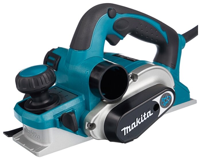 Электрорубанок Makita KP0810CK, 1050Вт, 12000 об/мин, сетевой, глубина строгания 4мм, глубина выборки паза до 25мм, ширина строгания 82мм, 3.4кг, кейс