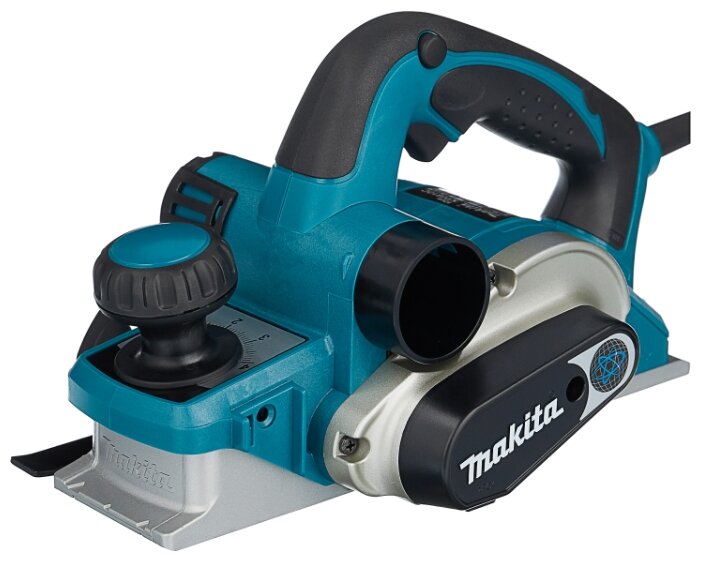 Электрорубанок Makita KP0810C, 1.05 кВт, 12000 об/мин, сетевой, глубина строгания 4 мм, глубина выборки паза до 2.5 см, ширина строгания 8.2 см, 3.4 кг