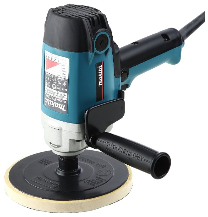 Полировальная машина Makita PV7000C, сетевая, M14, 900Вт, 2000 об/мин, макс. диаметр диска 180 мм, регулировка оборотов, 2 кг