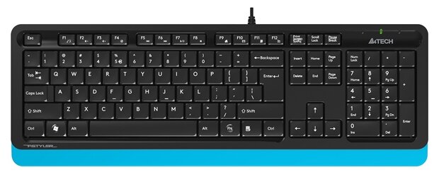 Клавиатура A4Tech Fstyler FK10, USB, черный/синий