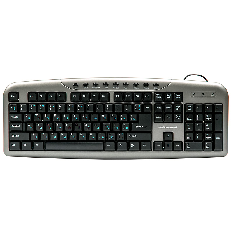 

Клавиатура проводная Nakatomi KN-11U, мембранная, USB, KN-11U