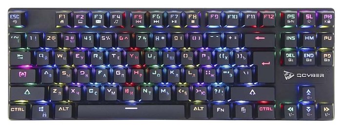 

Клавиатура проводная Qcyber DOMINATOR TKL, механическая, Jixian Red, подсветка, USB, черный (QC-03-008DV01), DOMINATOR TKL