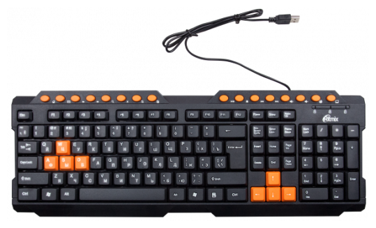 

Клавиатура проводная Ritmix RKB-151, мембранная, USB, черный, RKB-151