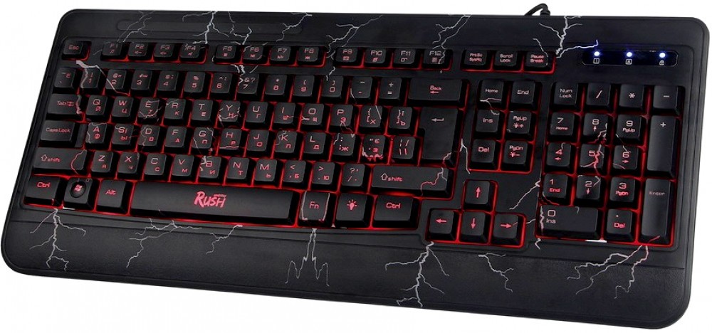 

Клавиатура проводная SmartBuy RUSH, мембранная, подсветка, USB, черный (SBK-715G-K), RUSH