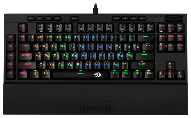 

Клавиатура проводная Redragon Broadsword PRO RU, механическая, Outemu Blue, подсветка, USB, черный (77515), Broadsword PRO RU