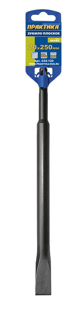 

Зубило плоское SDS-plus, 25 см x 2 см, 1 шт., Практика (034-120)