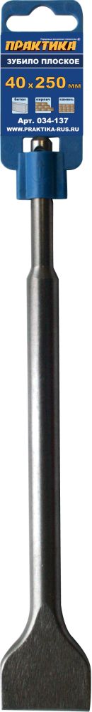 

Зубило плоское SDS-plus, 25 см x 4 см, 1 шт., Практика (034-137)