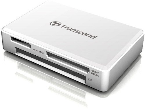 Картридер внешний Transcend TS-RDF8W2, SD/microSD/CF, USB 3.1, белый - фото 1