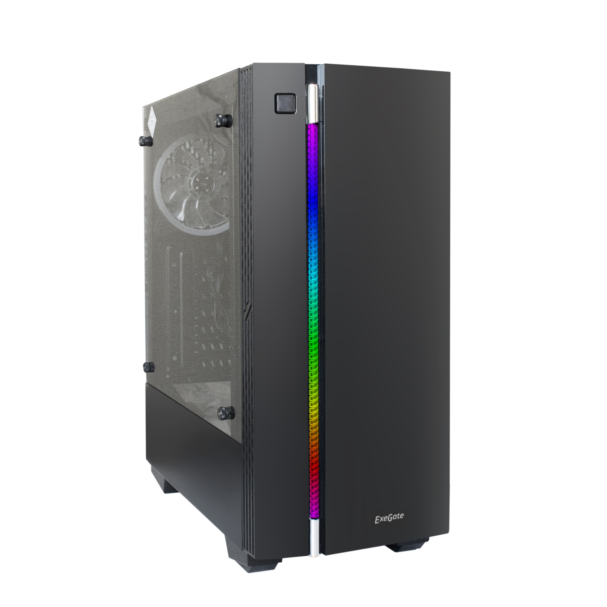 Корпус ExeGate EVO-9201 600W Black, ATX, Midi-Tower, USB 3.0, RGB подсветка, черный, 600 Вт (EX283742RUS)