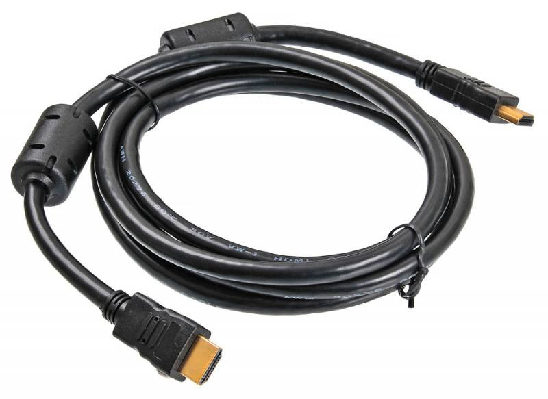 Кабель HDMI(19M)-HDMI(19M) v1.3, ферритовый фильтр, 1.8м, черный BURO (HDMI-19M/19M-1.8M-MG) - фото 1
