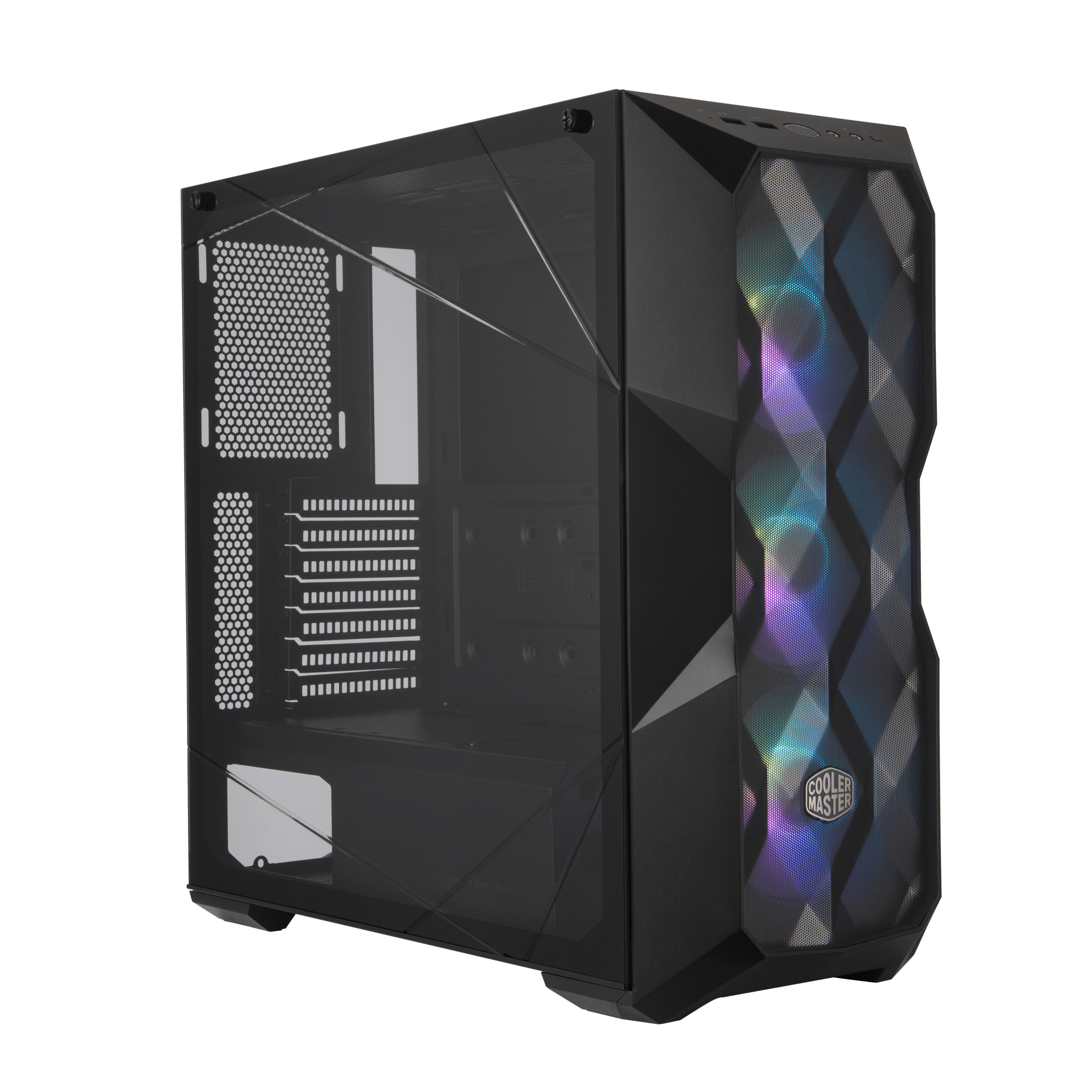 

Корпус COOLERMASTER MasterBox TD500 Mesh, ATX, Midi-Tower, 2xUSB 3.0, RGB подсветка, черный, без БП (MCB-D500D-KGNN-S01), MasterBox TD500 Mesh