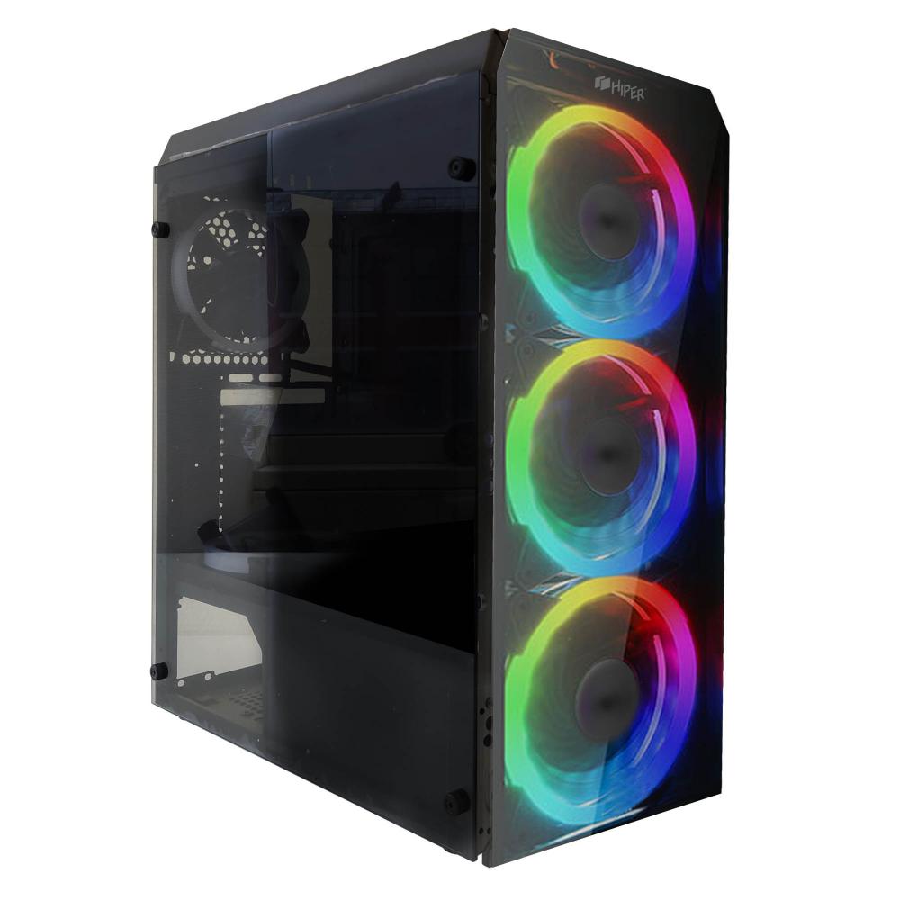 

Корпус HIPER HG-C106RGB, ATX, Midi-Tower, USB 3.0, черный, Без БП, HG-C106RGB