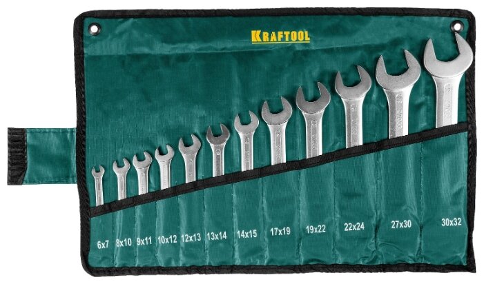 

Набор гаечных ключей KRAFTOOL 27033-H12 , предметов в наборе: 12шт., сумка (27033-H12), 27033-H12