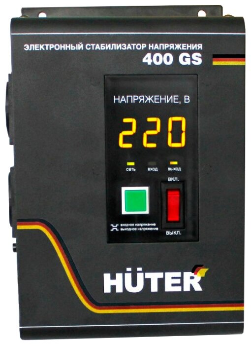 Стабилизатор напряжения Huter 400GS, 350 VA, 350 Вт, EURO, черный (63/6/12)
