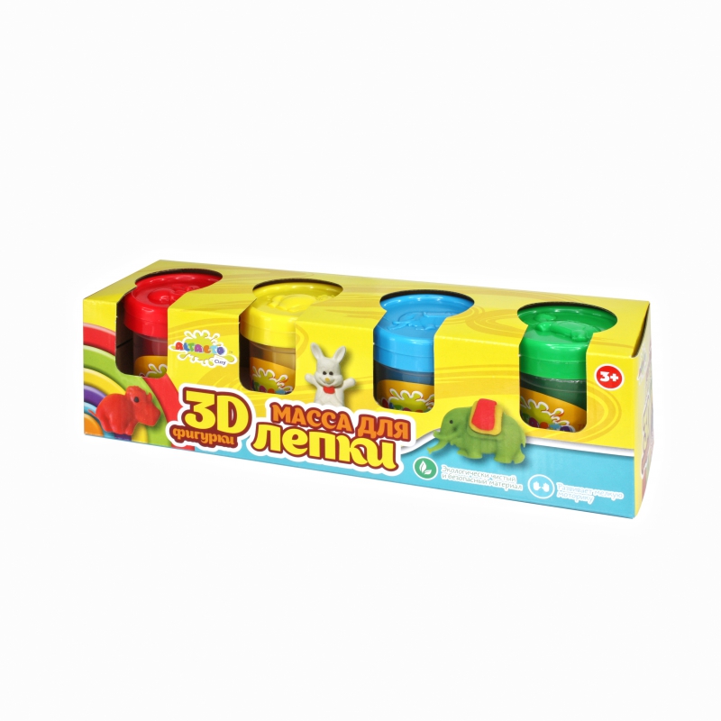 

Масса для лепки ALTACTO CLAY 3D фигурки, 4 цвета, 568г (ACL1502-148), 3D фигурки