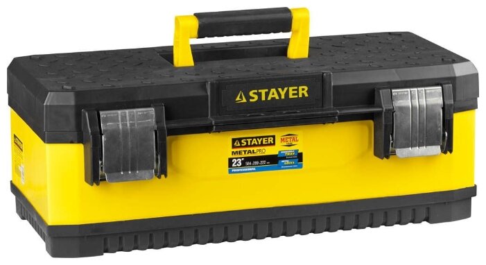 

Ящик 58.4 см x 28.9 см x 22.2 см, комбинированный, ручка, STAYER Professional 2-38011-21.5_z01, Желтый, 2-38011-21.5_z01