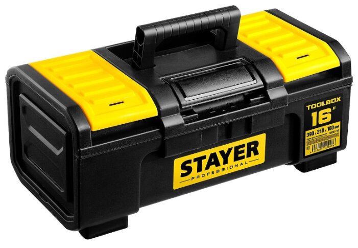 Ящик с органайзером 39смx21смx16см, пластик, ручка, STAYER Professional TOOLBOX (38167-16), цвет желтый