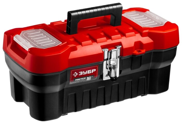 Ящик с органайзером 41смx21смx17.5см, пластик, ручка, ЗУБР Мастер-16 (38180-16_z02), цвет красный
