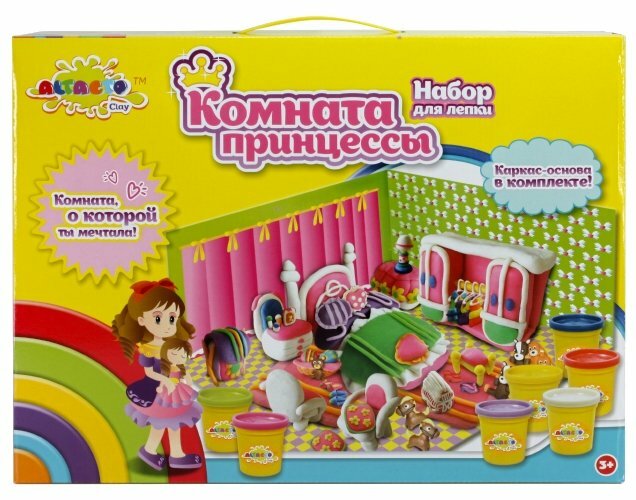 

Масса для лепки ALTACTO CLAY "Комната принцессы", 7 цветов, 595 г (ACL1502-136), "Комната принцессы"