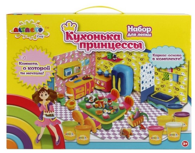 

Масса для лепки ALTACTO CLAY "Кухонька принцессы", 7 цветов, 595 г (ACL1502-137), "Кухонька принцессы"