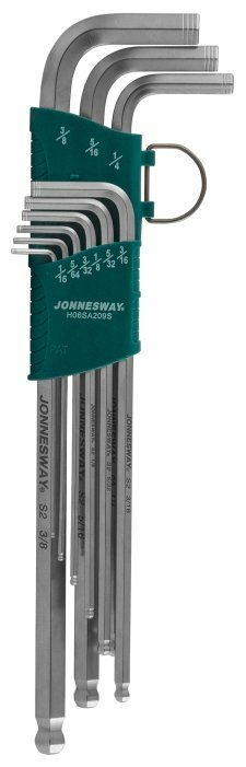 Набор имбусовых (шестигранных) ключей, 9 шт. предметов, Jonnesway H06SA209S