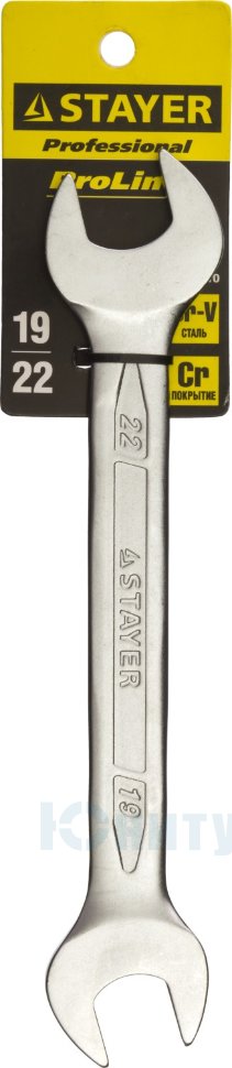 

Ключ гаечный рожковый 19 мм, 22 мм, STAYER (27035-19-22)