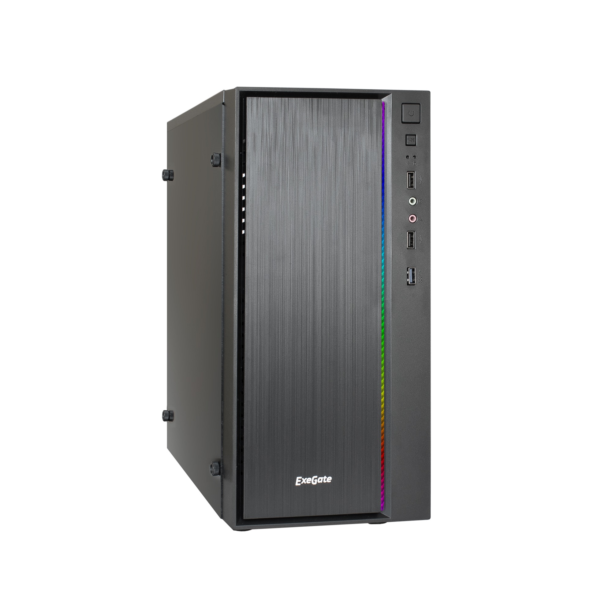 

Корпус ExeGate mEVO-9301, mATX, Mini-Tower, USB 3.0, RGB подсветка, черный, 500 Вт (EX283749RUS), mEVO-9301