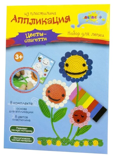 

Аппликация из пластилина ALTACTO Creative "Цветы", 8 цветов, 100г (ACR1501-003), "Цветы"