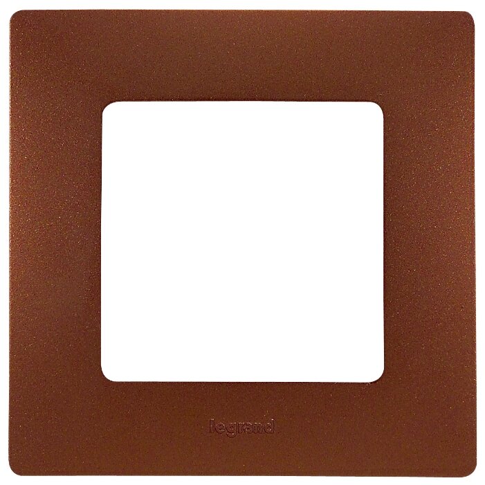 Рамка Legrand Etika, горизонтальная и вертикальная, 1-пост, 2-модуля, коричневый (672571)