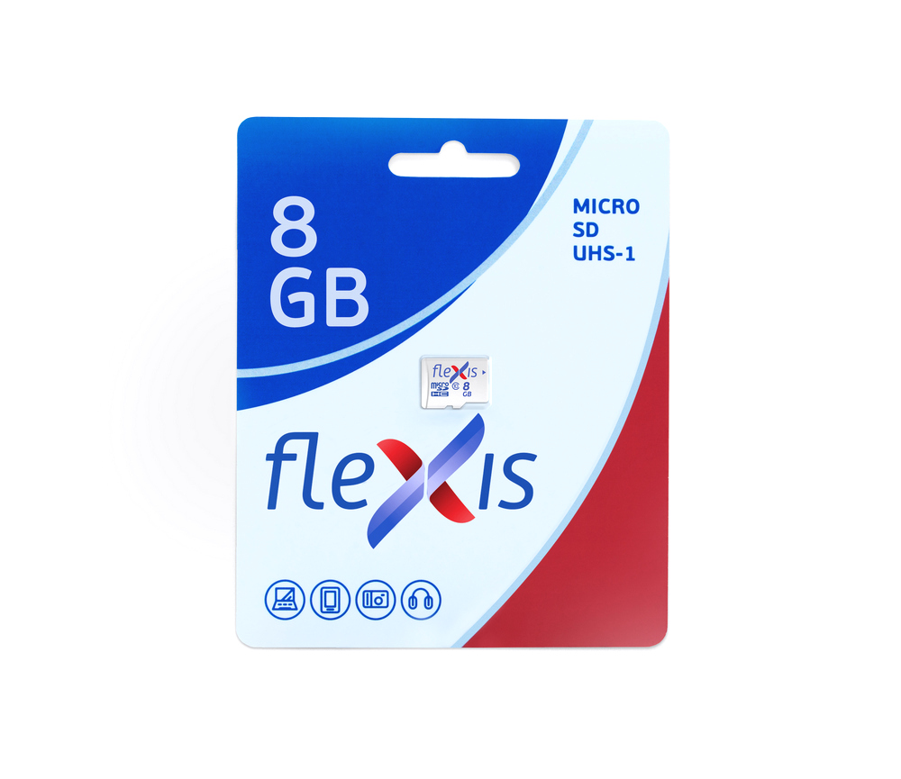 

Карта памяти 8Gb microSD Flexis Class 10 UHS-I U1, FMSD008GU1