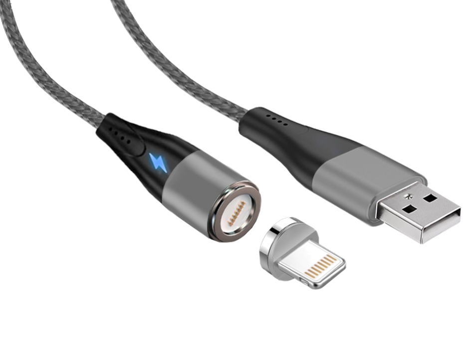 

Кабель USB-Lightning 8-pin, 3A быстрая зарядка, 1м, серый Jet.A (JA-DC48 1m Grey)