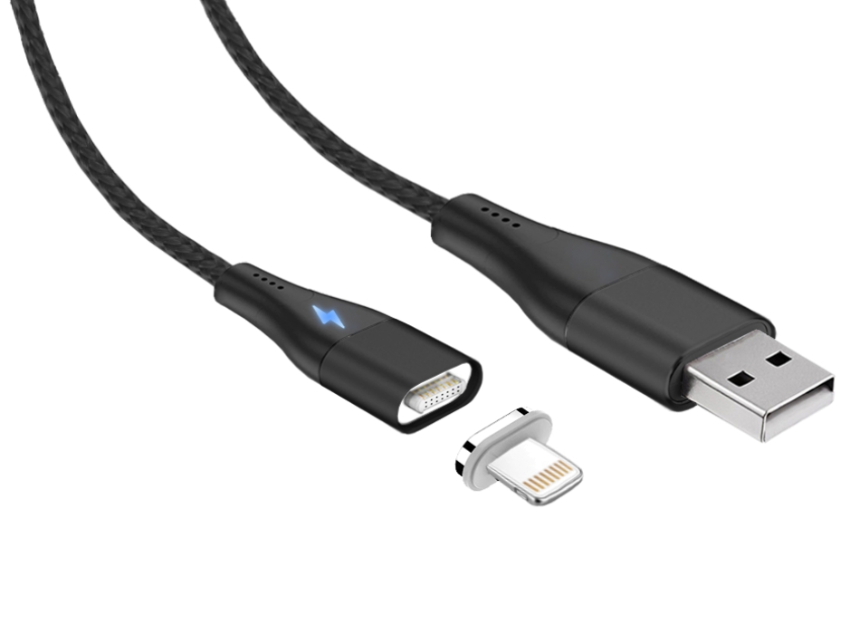 

Кабель Jet.A USB2.0-Lightning 8-pin, нейлон, 3А, магнитный, LED, 1м, черный (JA-DC49 1m Black)