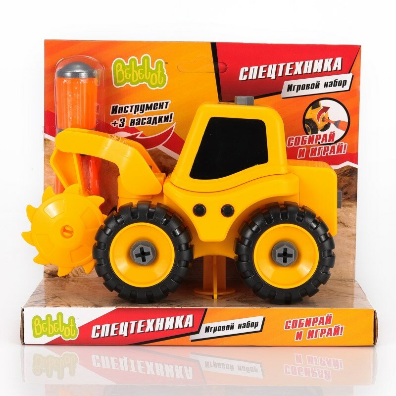 

Игровой набор Bebelot "Экскаватор-пила", спецтехника, отвёртка и 3 насадки (BEB1602-101), "Экскаватор-пила"