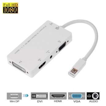 

Кабель-адаптер MiniDisplayPort-HDMI/ DVI/ VGA+Audio, 20см, белый ORIENT (C331W)