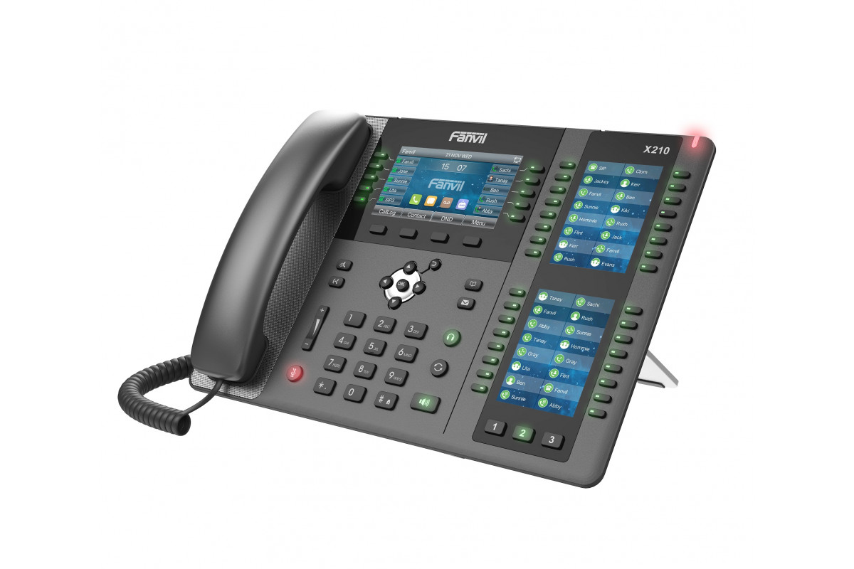 VoIP-телефон Fanvil X210, 20 линий, цветной дисплей, PoE, черный