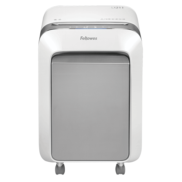 

Шредер FELLOWES PowerShred LX211, секретность P-5, 200 см/мин., фрагменты - 2 мм x 1.2 см, объем 23 л, кол-во листов до 15 шт., скрепки, скобы, карты (FS-50503), LX211